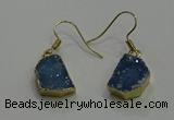 NGE324 10*14mm - 12*16mm freeform druzy agate gemstone earrings