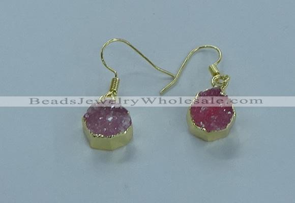 NGE333 9mm - 11mm freeform druzy agate earrings wholesale