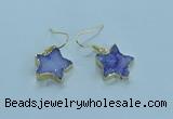 NGE347 14mm - 16mm star druzy agate earrings wholesale