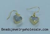 NGE360 10*10mm - 11*11mm heart druzy agate earrings wholesale