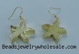 NGE389 20mm - 22mm starfish druzy agate earrings wholesale