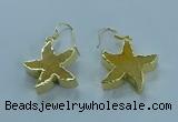 NGE390 20mm - 22mm starfish druzy agate earrings wholesale