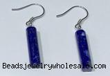 NGE411 5*18mm tube lapis lazuli earrings wholesale