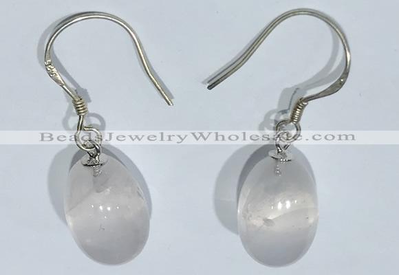 NGE416 10*14mm teardrop rose quartz earrings wholesale