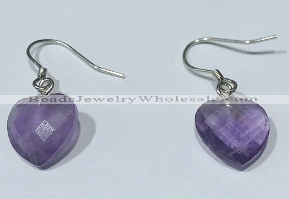 NGE431 10*10mm heart-shaped amethyst earrings wholesale