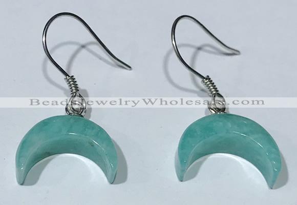 NGE433 10*14mm moon-shaped amazonite earrings wholesale