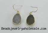 NGE45 12*15mm - 13*18mm teardrop druzy agate earrings