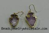 NGE5002 16*20mm - 18*25mm arrowhead amethyst earrings