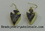 NGE5005 18*25mm - 20*30mm arrowhead labradorite earrings