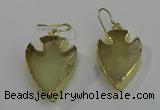 NGE5008 20*30mm - 25*30mm arrowhead lemon quartz earrings