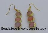 NGE5042 10*30mm - 10*32mm druzy agate gemstone earrings wholesale