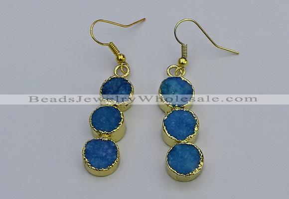 NGE5045 10*30mm - 10*32mm druzy agate gemstone earrings wholesale