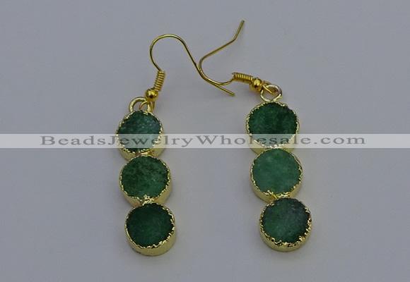 NGE5046 10*30mm - 10*32mm druzy agate gemstone earrings wholesale