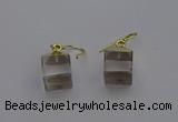 NGE5080 10*15mm cube white crystal gemstone earrings wholesale