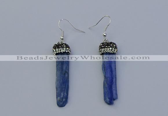 NGE5100 10*35mm - 15*45mm freeform blue kyanite earrings