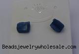 NGE5107 6*10mm nuggets blue kyanite earrings wholesale