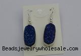 NGE5125 10*22mm - 12*25mm freeform plated druzy quartz earrings