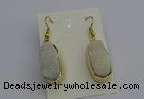 NGE5130 10*22mm - 12*25mm freeform plated druzy quartz earrings