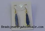 NGE5157 8*25mm flat teardrop blue kyanite earrings wholesale