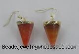 NGE61 14*20mm - 15*22mm cone agate gemstone earrings wholesale