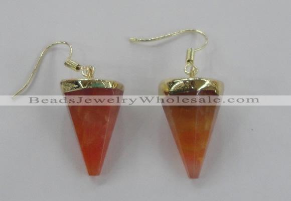 NGE61 14*20mm - 15*22mm cone agate gemstone earrings wholesale