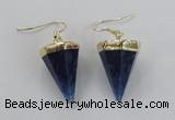 NGE64 14*20mm - 15*22mm cone agate gemstone earrings wholesale