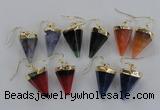 NGE66 14*20mm - 15*22mm cone agate gemstone earrings wholesale