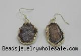 NGE80 18*25mm - 20*25mm freeform druzy agate gemstone earrings