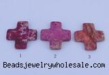 NGP03 5PCS 45*45mm cross dyed imperial jasper pendants wholesale