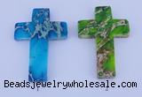 NGP05 5PCS 40*60mm cross dyed imperial jasper pendants wholesale