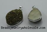 NGP1002 25*35mm - 35*45mm freeform druzy agate beads pendant