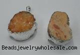 NGP1007 25*35mm - 35*45mm freeform druzy agate beads pendant