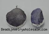 NGP1009 25*35mm - 35*45mm freeform druzy agate beads pendant