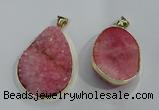 NGP1020 25*35mm - 35*45mm freeform druzy agate beads pendant