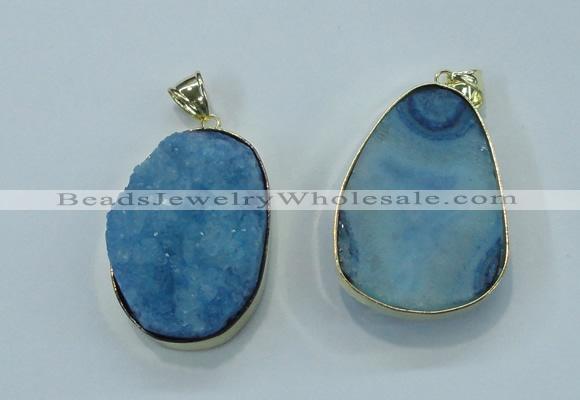 NGP1021 25*35mm - 35*45mm freeform druzy agate beads pendant