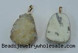 NGP1023 25*35mm - 35*45mm freeform druzy agate beads pendant