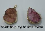 NGP1026 25*35mm - 35*45mm freeform druzy agate beads pendant