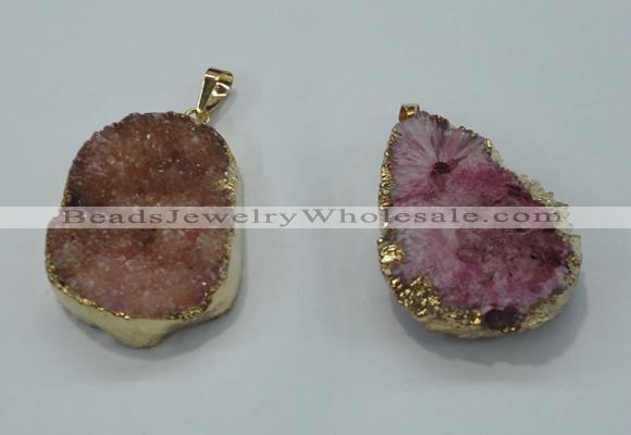 NGP1026 25*35mm - 35*45mm freeform druzy agate beads pendant