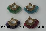 NGP1074 8*25*28mm agate gemstone pendants with brass setting