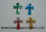 NGP1080 32*42mm cross agate gemstone pendants wholesale