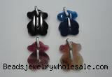 NGP1082 30*40mm agate gemstone pendants with brass setting