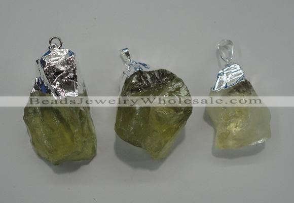 NGP1086 20*30mm - 25*50mm nuggets yellow quartz pendants