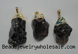 NGP1089 20*30mm - 25*50mm nuggets smoky quartz pendants