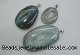 NGP1100 30*40 - 50*70mm freeform druzy agate pendants with brass setting