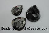 NGP1130 40*45 - 50*55mm faceted teardrop plated druzy agate pendants