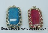 NGP1161 35*60mm freeform agate pendants with brass setting