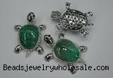 NGP1297 43*60mm tortoise agate pendants with crystal pave alloy settings