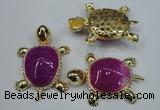 NGP1303 43*60mm tortoise agate pendants with crystal pave alloy settings