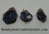 NGP1322 30*40mm - 45*60mm freeform agate pendants with brass setting