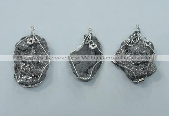 NGP1323 30*40mm - 40*55mm freeform agate pendants with brass setting